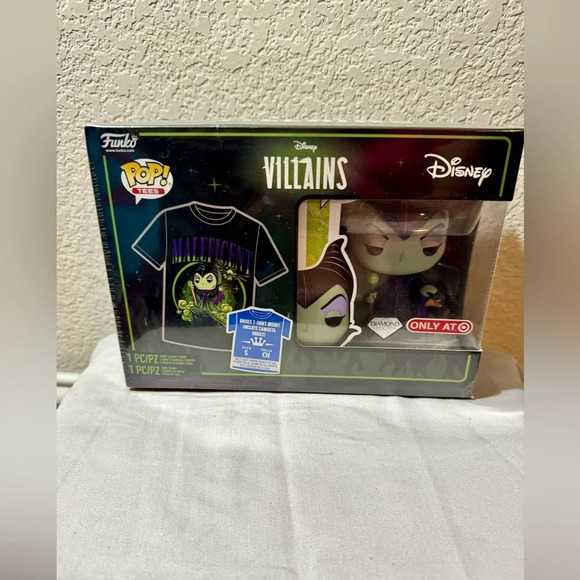 Funko Pop! Maleficent Diamond Editon Disney Villians Pop Tee Size Small New - Picture 2 of 8